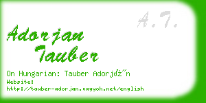 adorjan tauber business card
